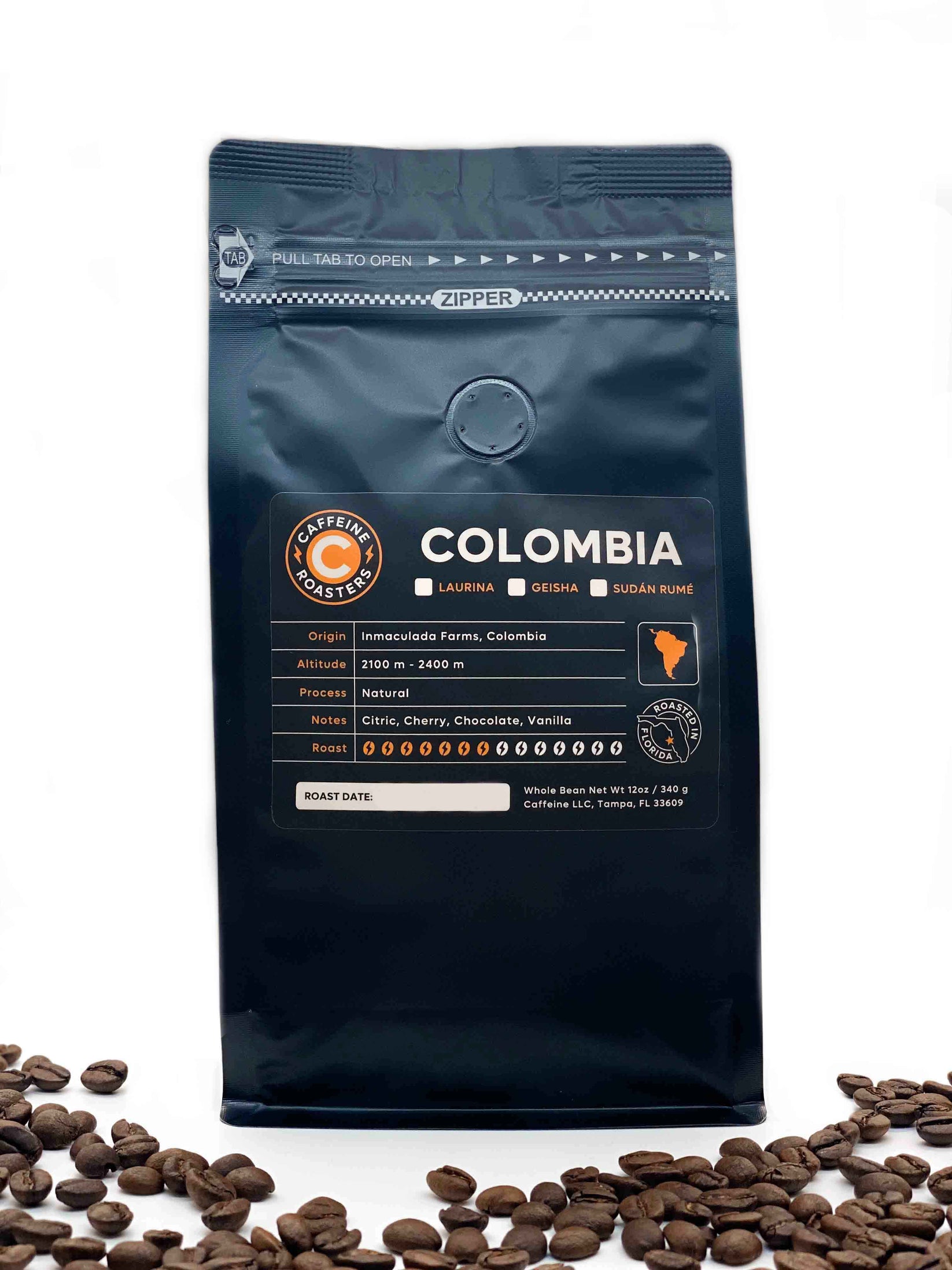 Colombian, Medium Roast Coffee Caffeine Roasters