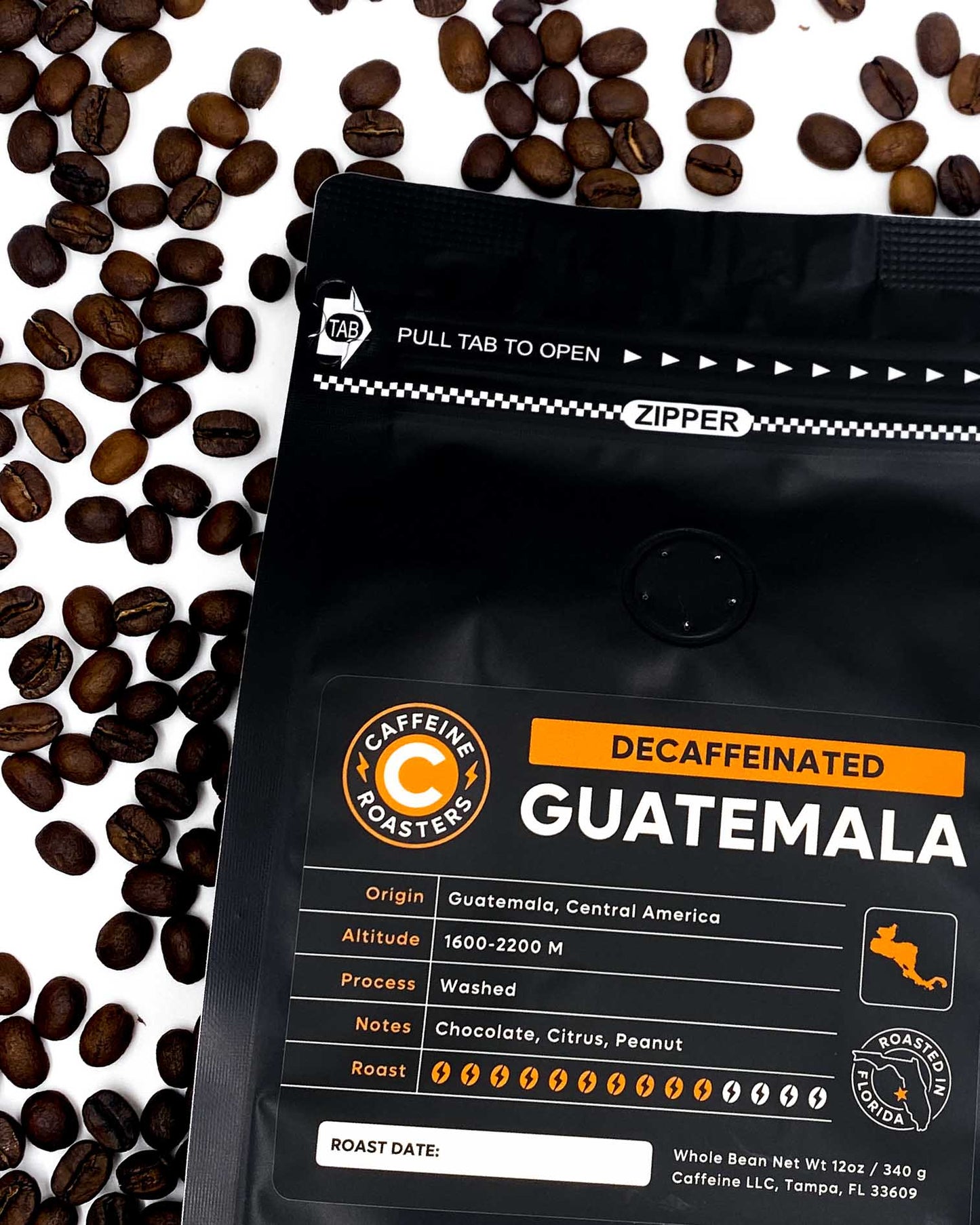 Decaf Guatamela, Medium Dark Roast Coffee